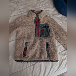 Vineyard Vines Beige and Gray Kids Fleece Pullover